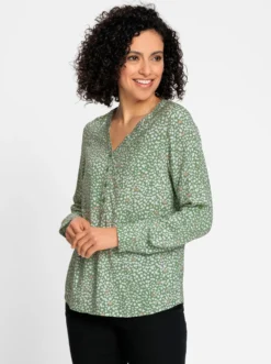 Langarm-Bluse im Druck-Dessin