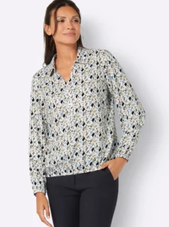 Langarm-Bluse mit Elastik-Abschlüssen