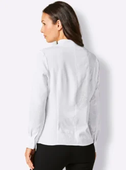 Langarm-Bluse mit hochwertiger Stickerei