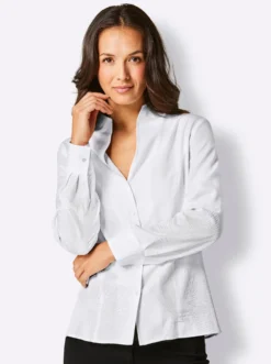 Langarm-Bluse mit hochwertiger Stickerei
