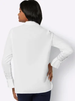 Langarm-Bluse mit V-Ausschnitt