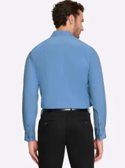 Langarmhemd in Popeline-Stretch