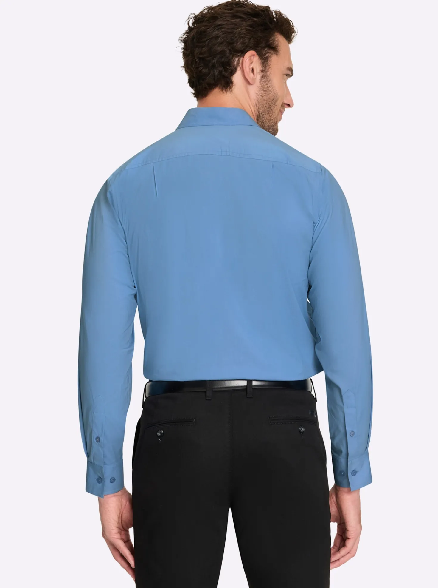 Langarmhemd in Popeline-Stretch
