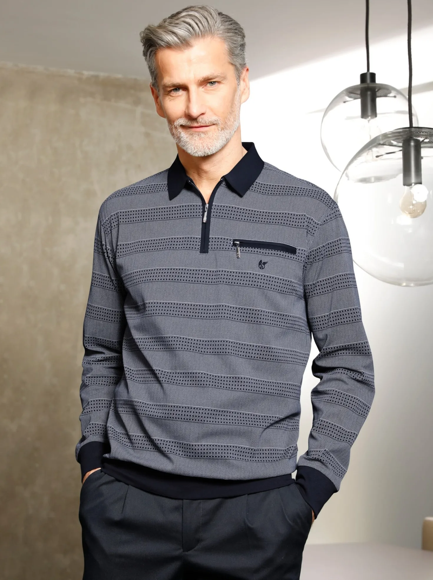 Langarm-Poloshirt