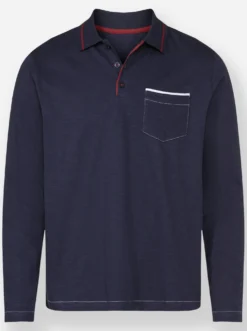 Langarm-Poloshirt aus reiner Baumwolle