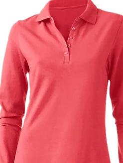 Langarm-Poloshirt in Pikee-Qualität