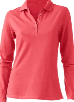 Langarm-Poloshirt in Pikee-Qualität