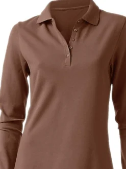Langarm-Poloshirt in Pikee-Qualität