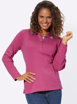 Langarm-Poloshirt in Pikee-Qualität