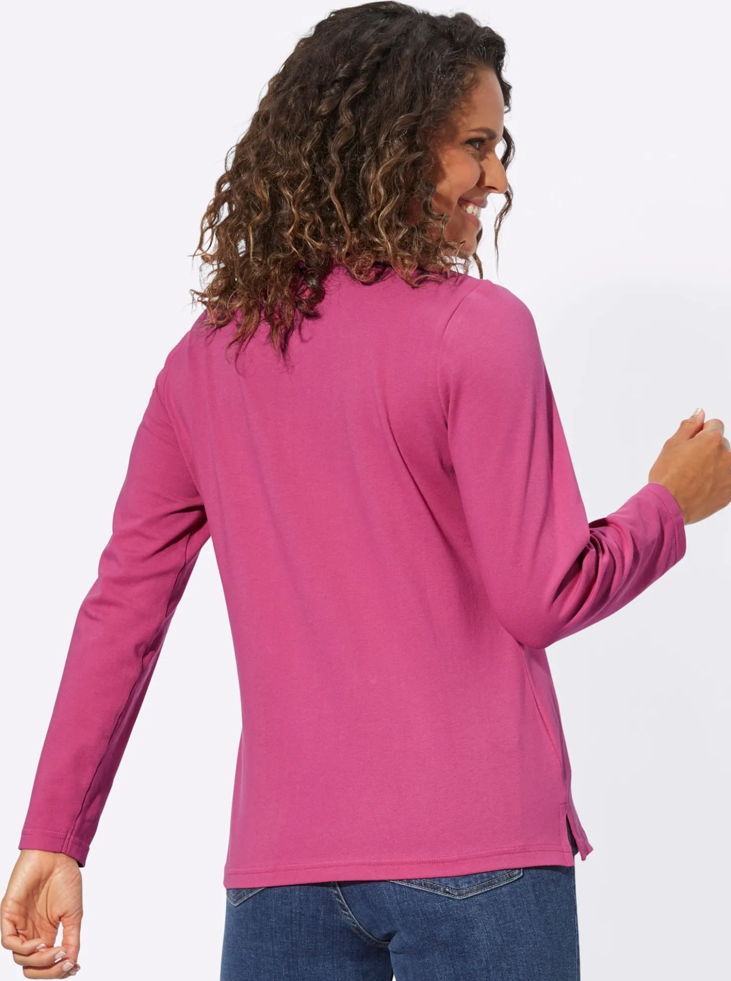 Langarm-Poloshirt in Pikee-Qualität