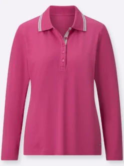 Langarm-Poloshirt in Pikee-Qualität