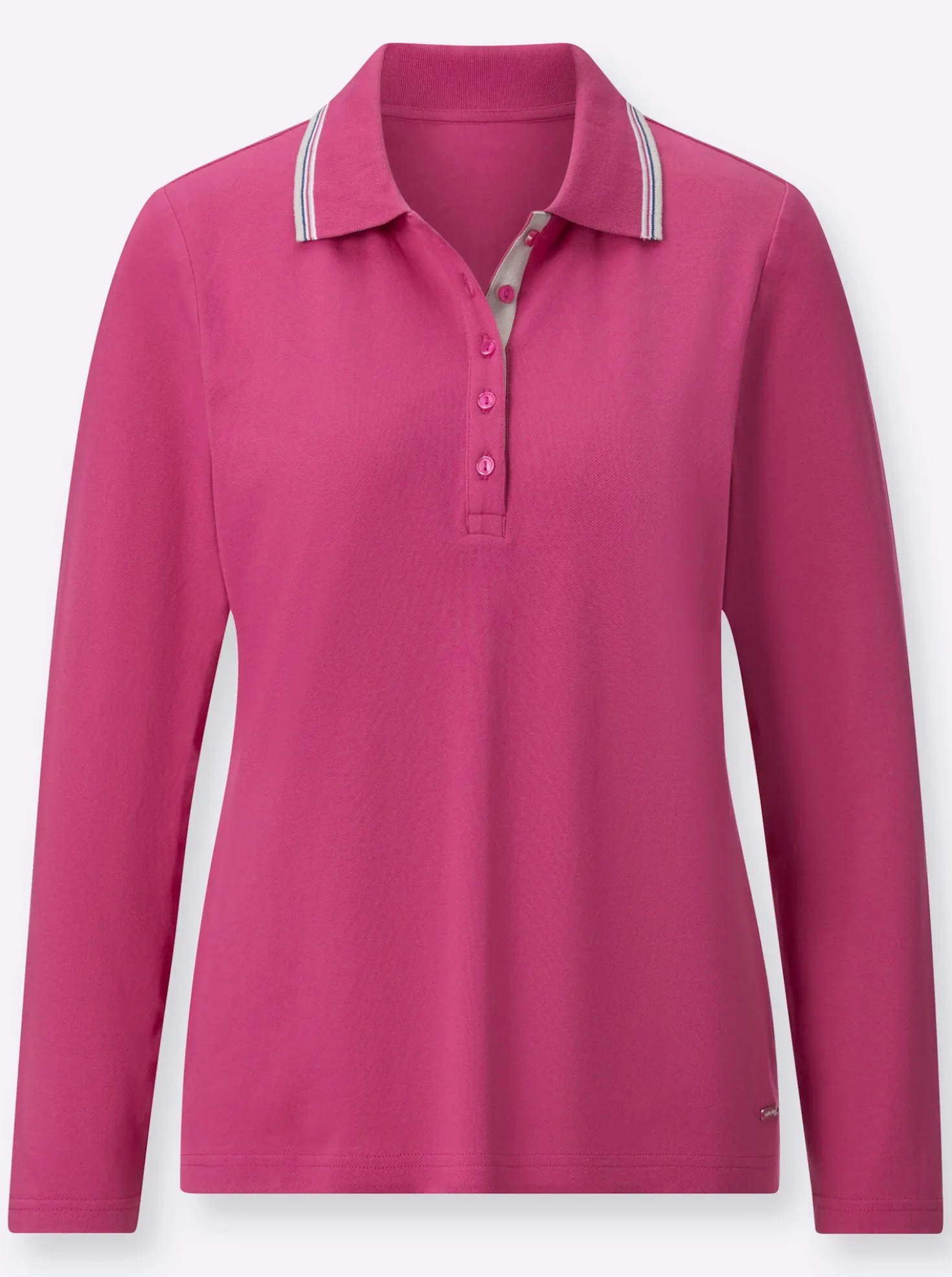 Langarm-Poloshirt in Pikee-Qualität