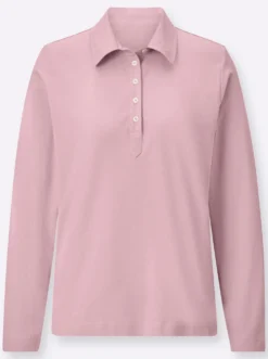 Langarm-Poloshirt in reiner Baumwoll-Qualität
