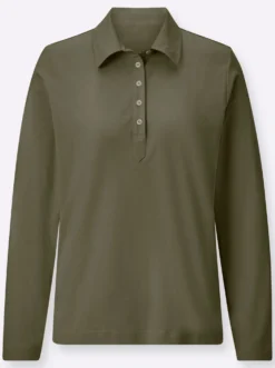 Langarm-Poloshirt in reiner Baumwoll-Qualität