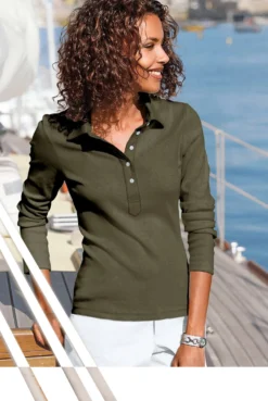 Langarm-Poloshirt in reiner Baumwoll-Qualität