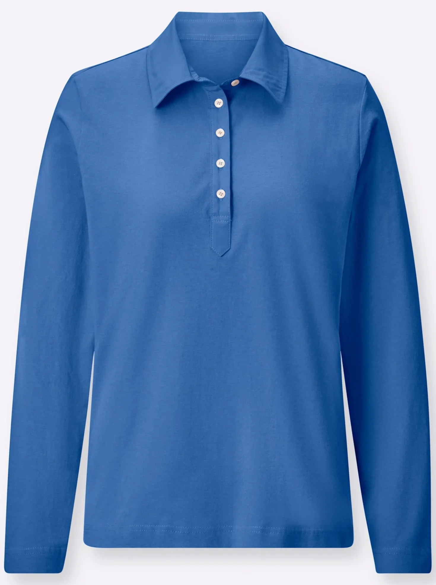 Langarm-Poloshirt in reiner Baumwoll-Qualität