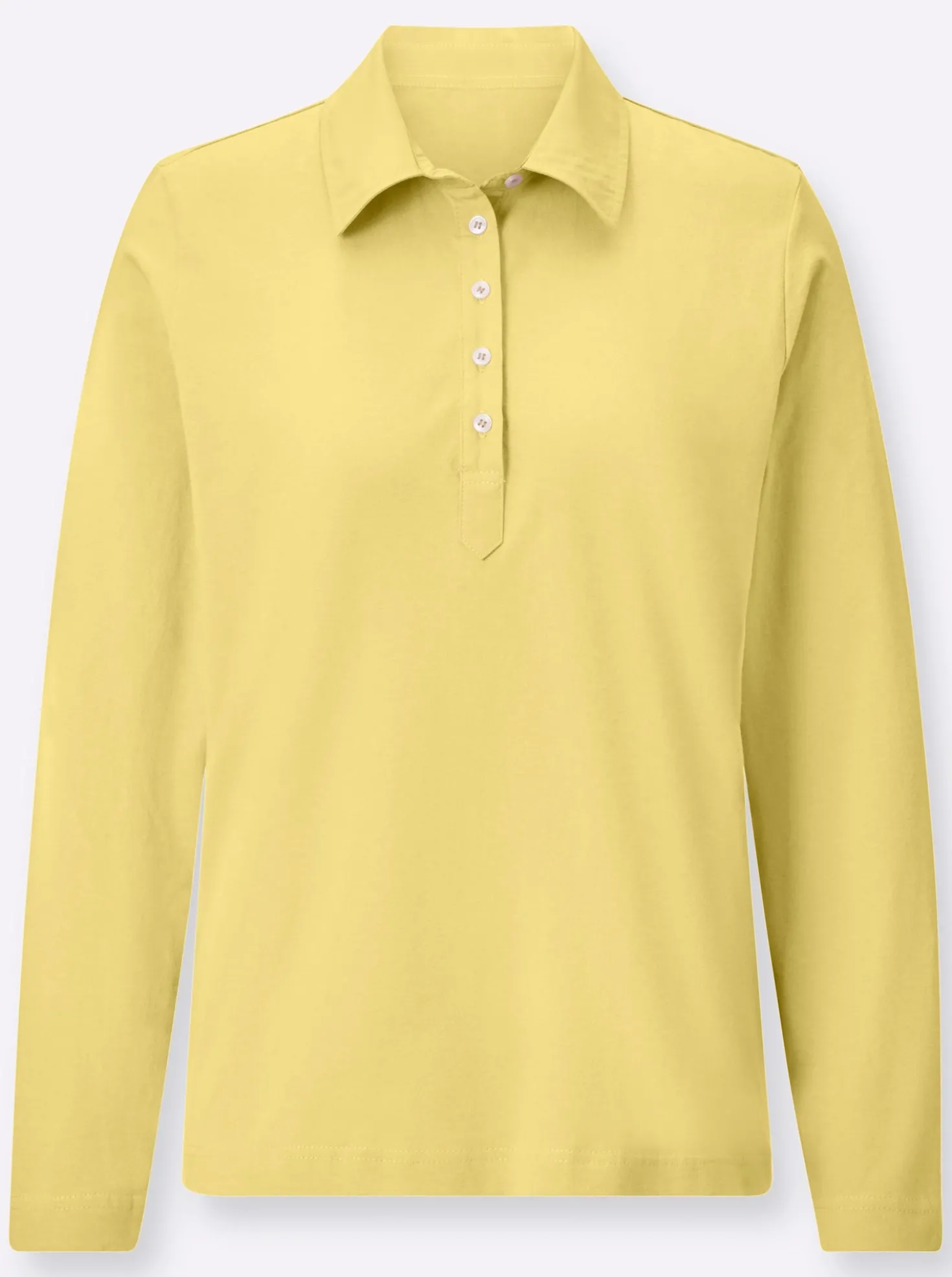 Langarm-Poloshirt in reiner Baumwoll-Qualität