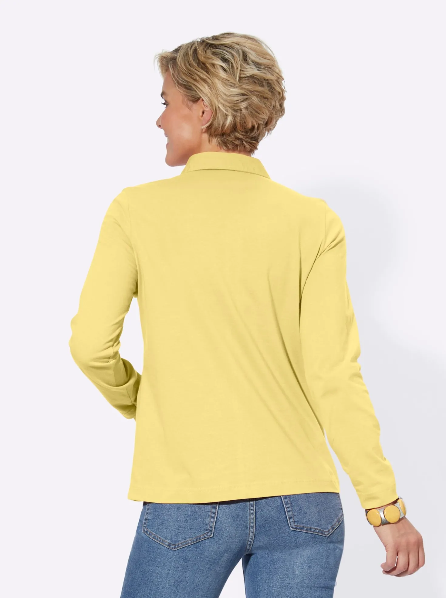 Langarm-Poloshirt in reiner Baumwoll-Qualität