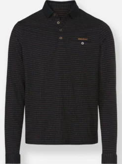 Langarm-Poloshirt in strukturiertem Jacquardmuster