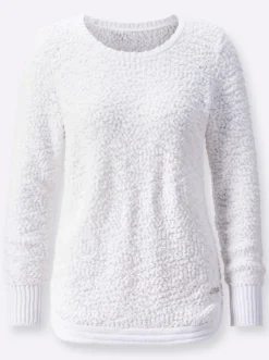 Langarm-Pullover aus Flausch-Effektgarn