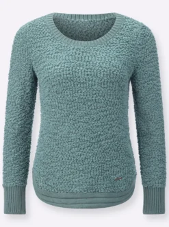 Langarm-Pullover aus Flausch-Effektgarn