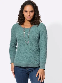 Langarm-Pullover aus Flausch-Effektgarn