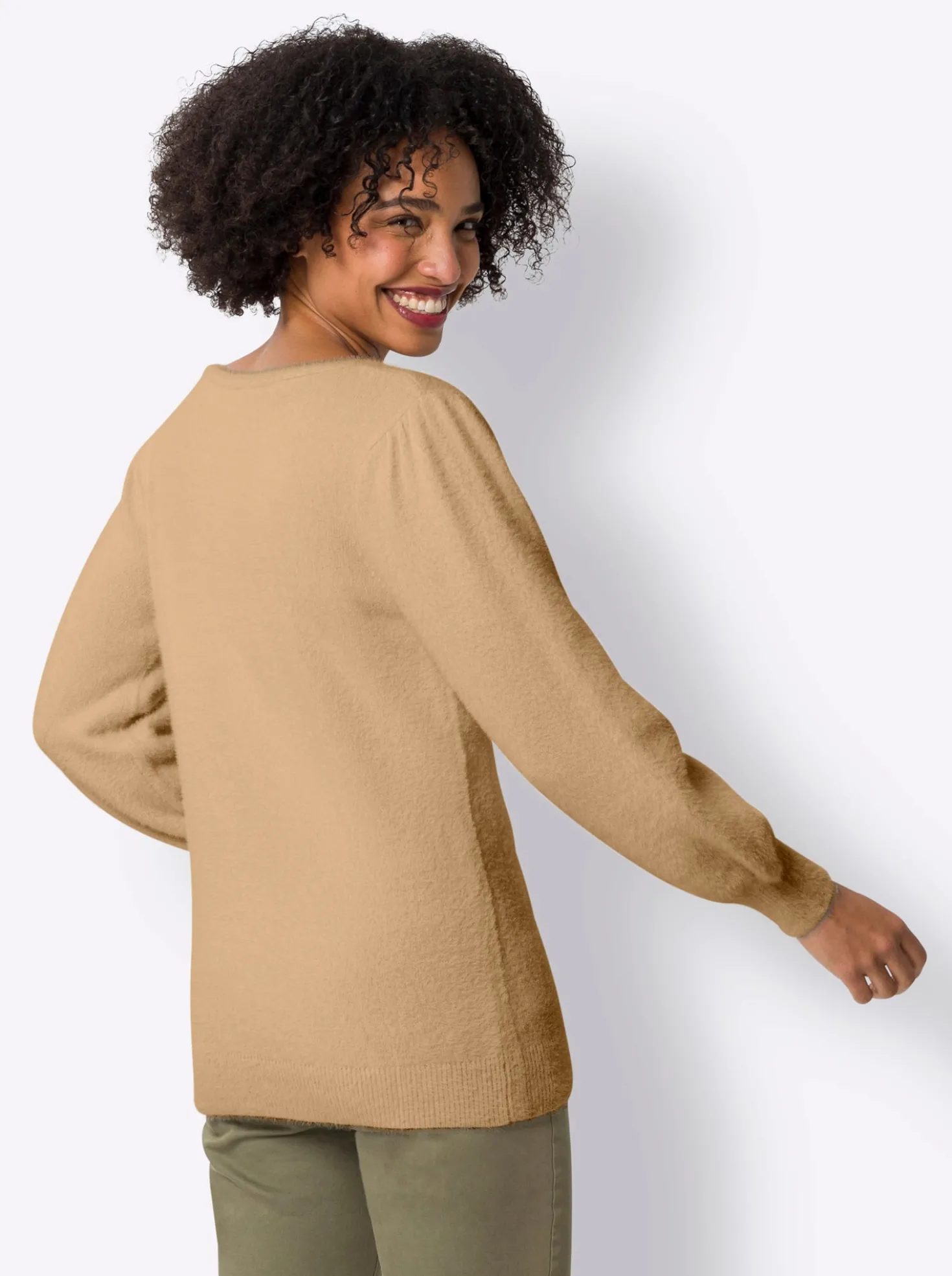 Langarm-Pullover aus Flauschgarn