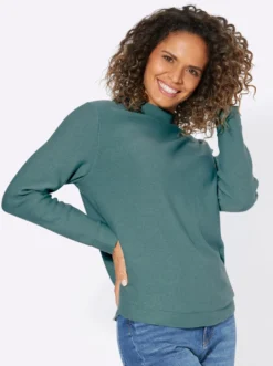 Langarm-Pullover aus reiner Baumwolle