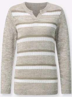 Langarm-Pullover im Ringel-Dessin