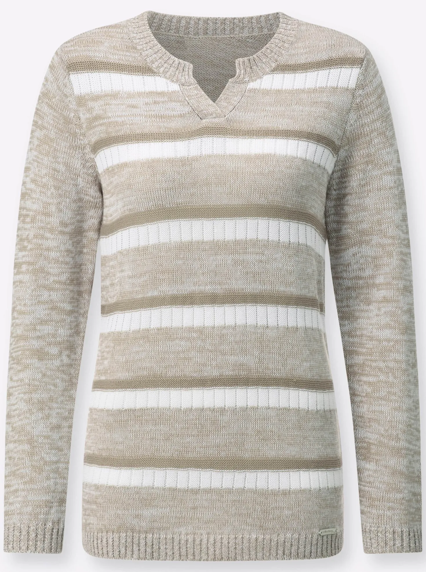 Langarm-Pullover im Ringel-Dessin