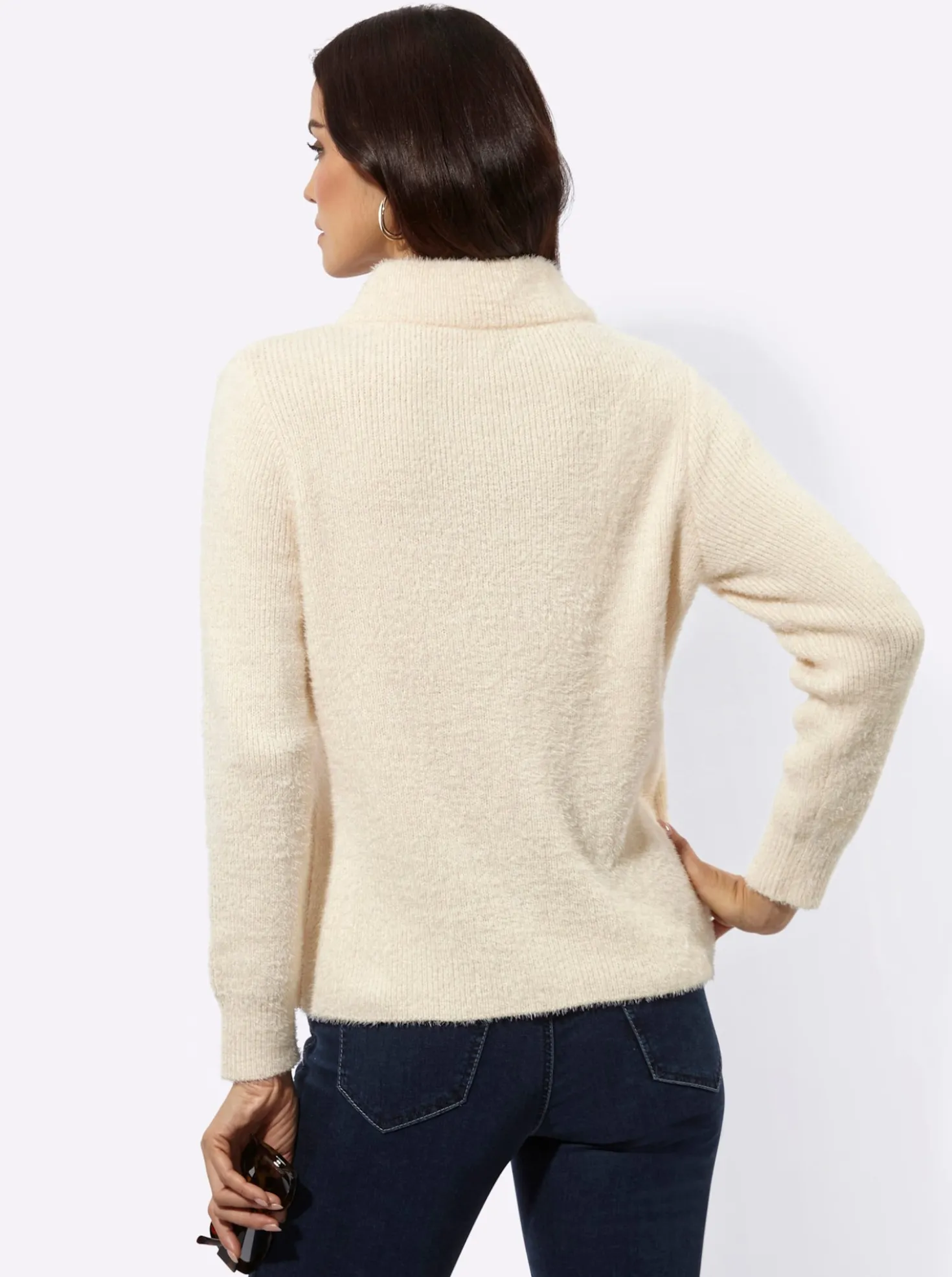 Langarm-Pullover in asymmetrischer Lagen-Optik