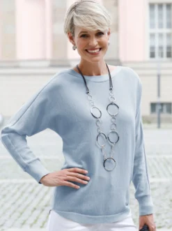 Langarm-Pullover in Jersey-Strick