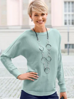 Langarm-Pullover in Jersey-Strick