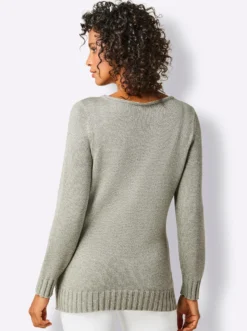 Langarm-Pullover in Rippenstrick