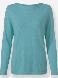 Langarm-Pullover mit abgerundetem Saum