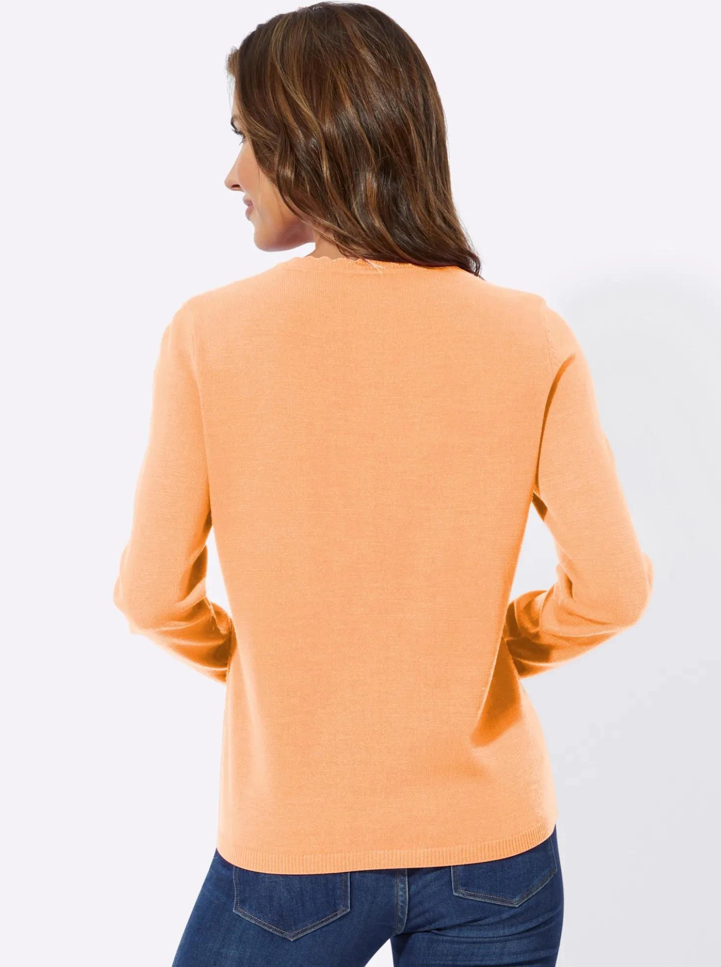 Langarm-Pullover mit Ajour-Herzchen-Muster