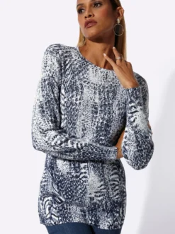 Langarm-Pullover mit Allover-Print