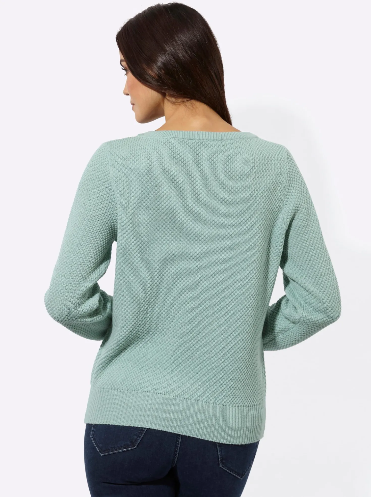 Langarm-Pullover mit Blüten-Applikation
