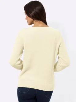 Langarm-Pullover mit Blüten-Applikation