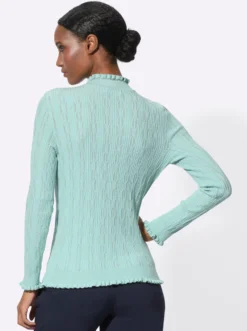 Langarm-Pullover mit Einstrick-Muster