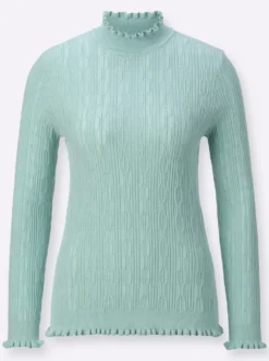 Langarm-Pullover mit Einstrick-Muster