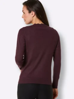Langarm-Pullover mit gebogtem Saum