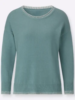 Langarm-Pullover mit Glanzgarn