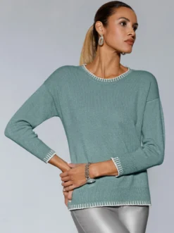 Langarm-Pullover mit Glanzgarn