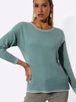 Langarm-Pullover mit Glanzgarn