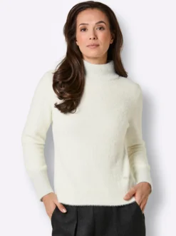 Langarm-Pullover mit Glanzgarn