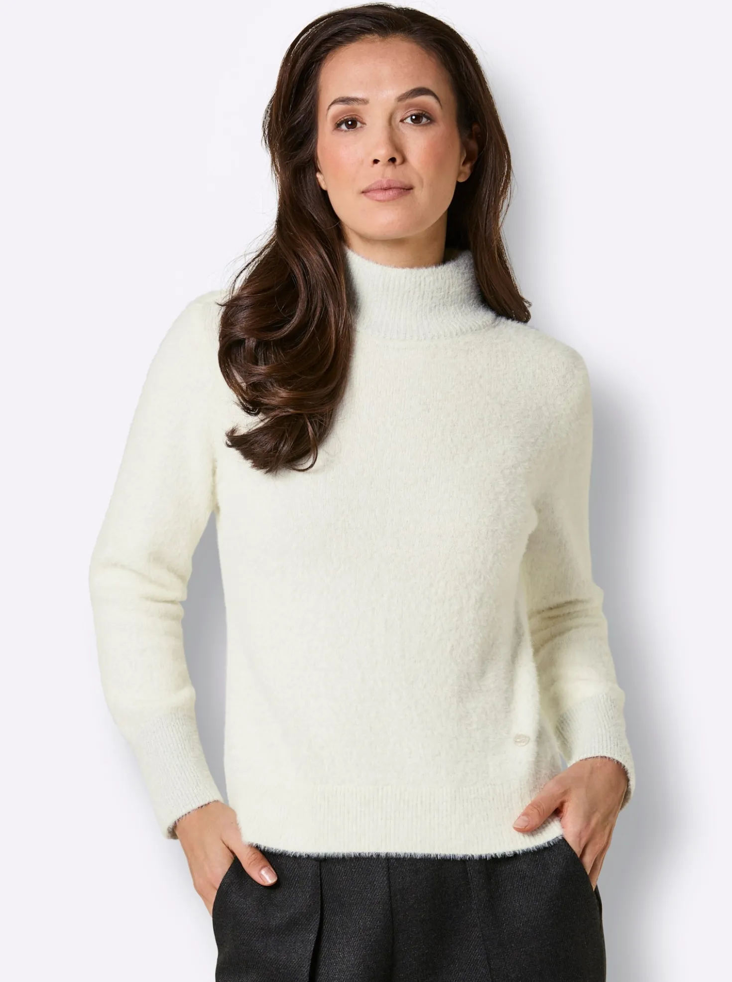 Langarm-Pullover mit Glanzgarn