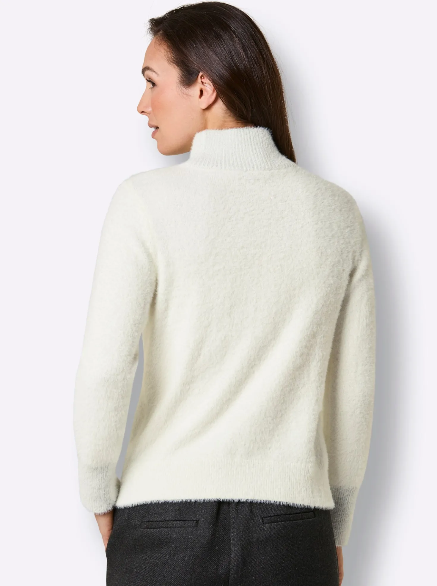 Langarm-Pullover mit Glanzgarn