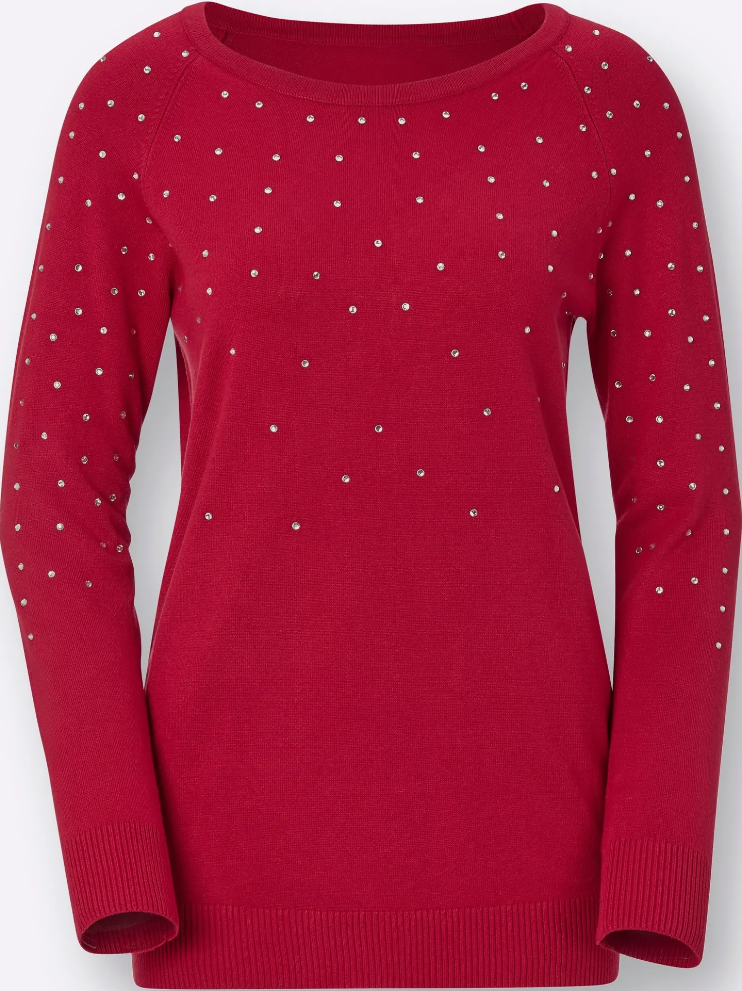 Langarm-Pullover mit Glitzersteinchen