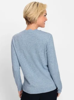 Langarm-Pullover mit Glitzersteinchen